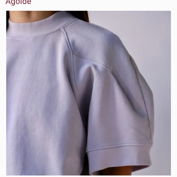 NWT Agolde The Round Shoulder Half Sleeve Box Sweatshirt Paper - Size S - Picture 7 of 9